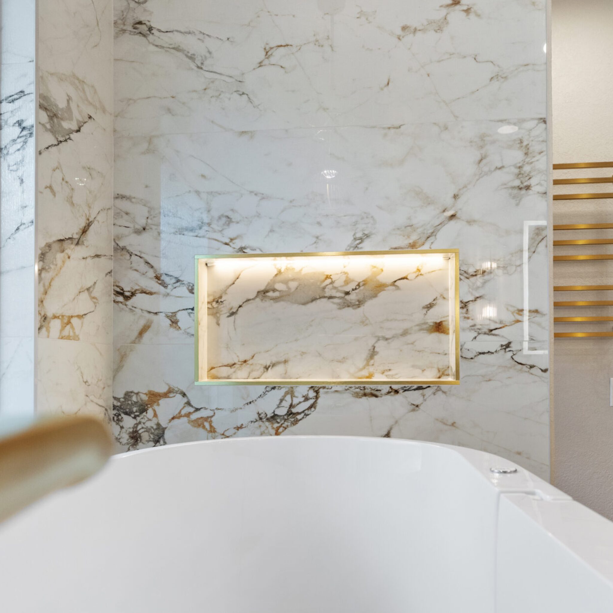 Cavalry Dr Remodel Bathroom remodel with custom tub and niche