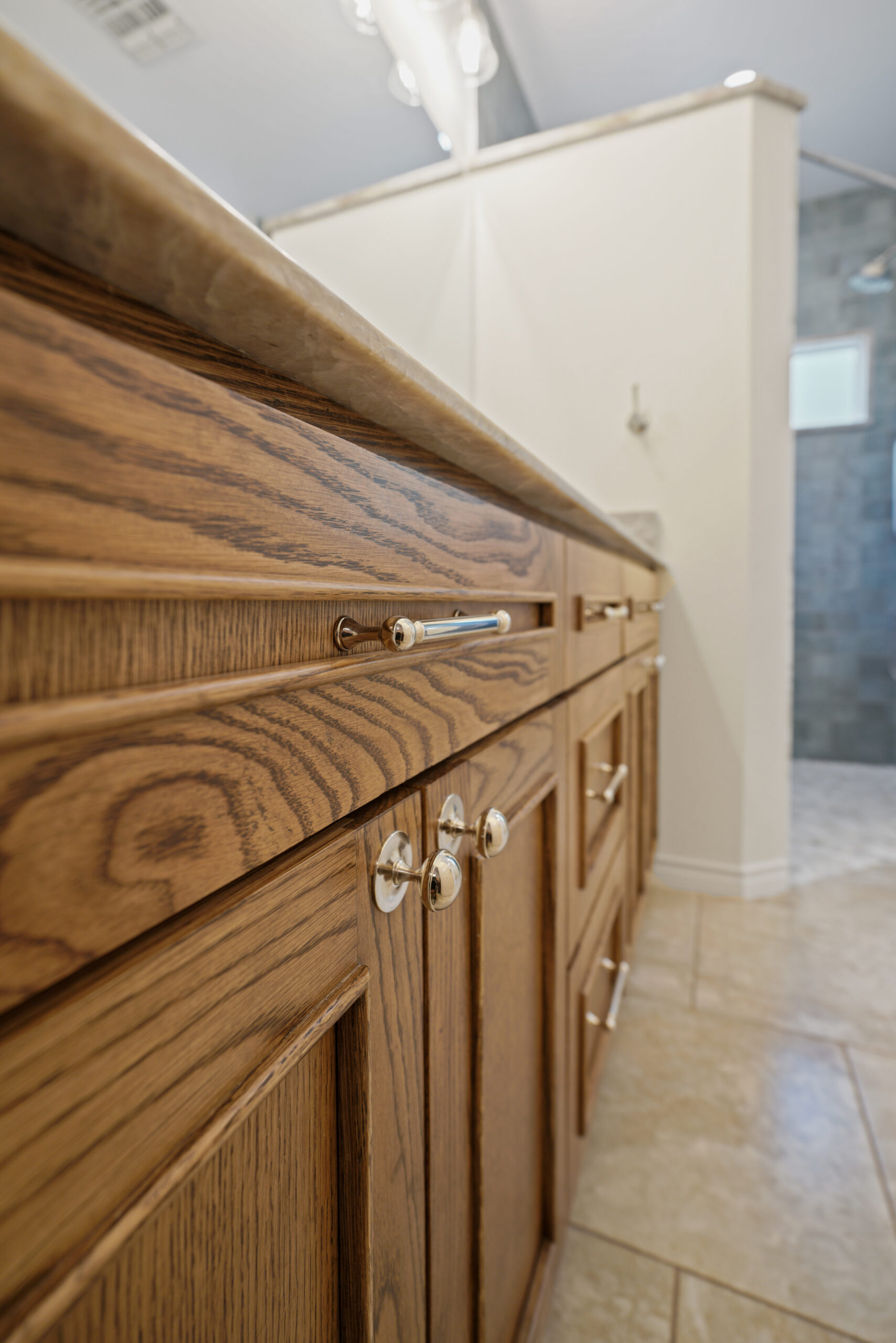 Custom cabinetry in full bathroom remodel