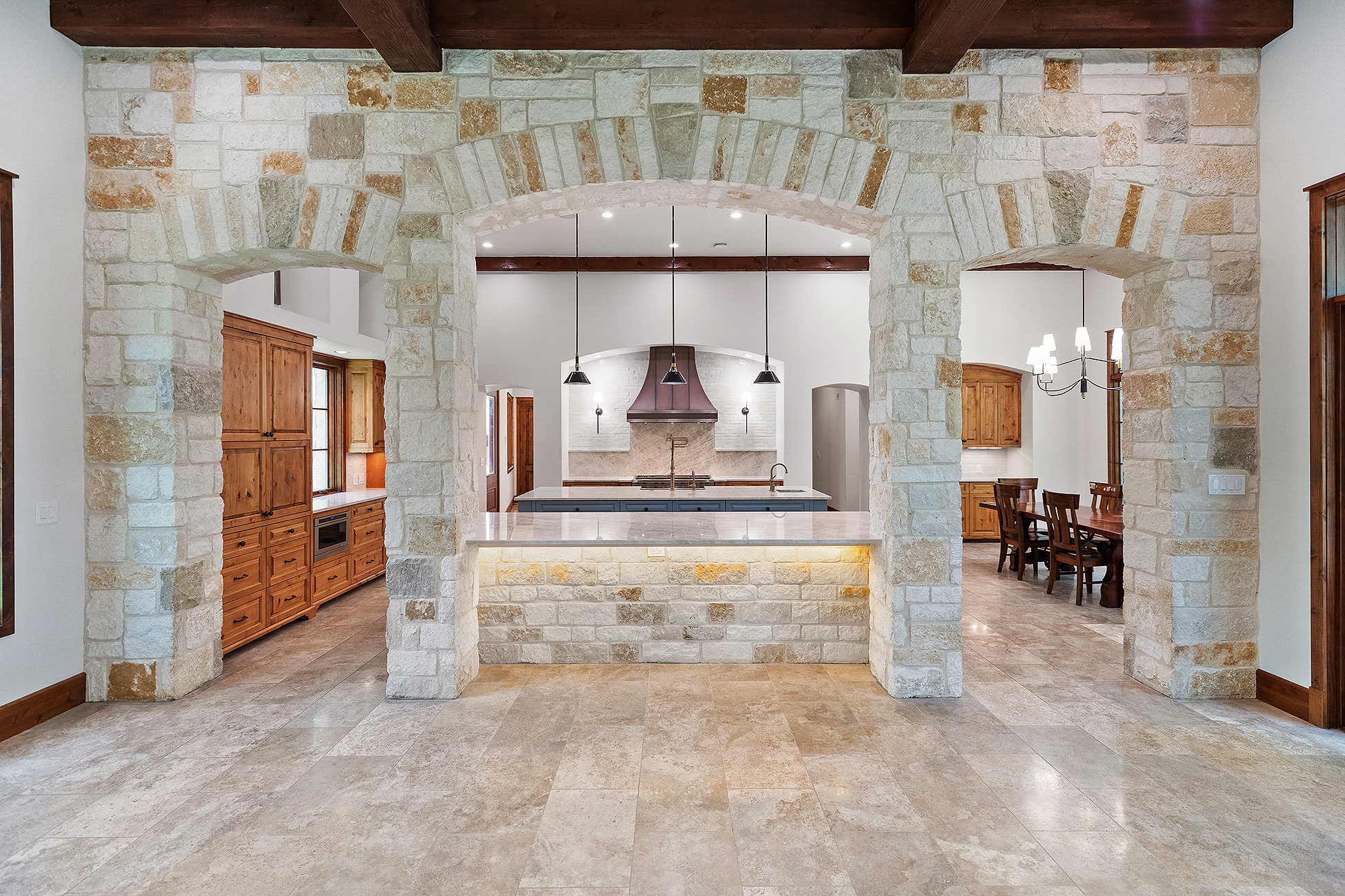 Dining area connected to the kitchen in an open floor plan